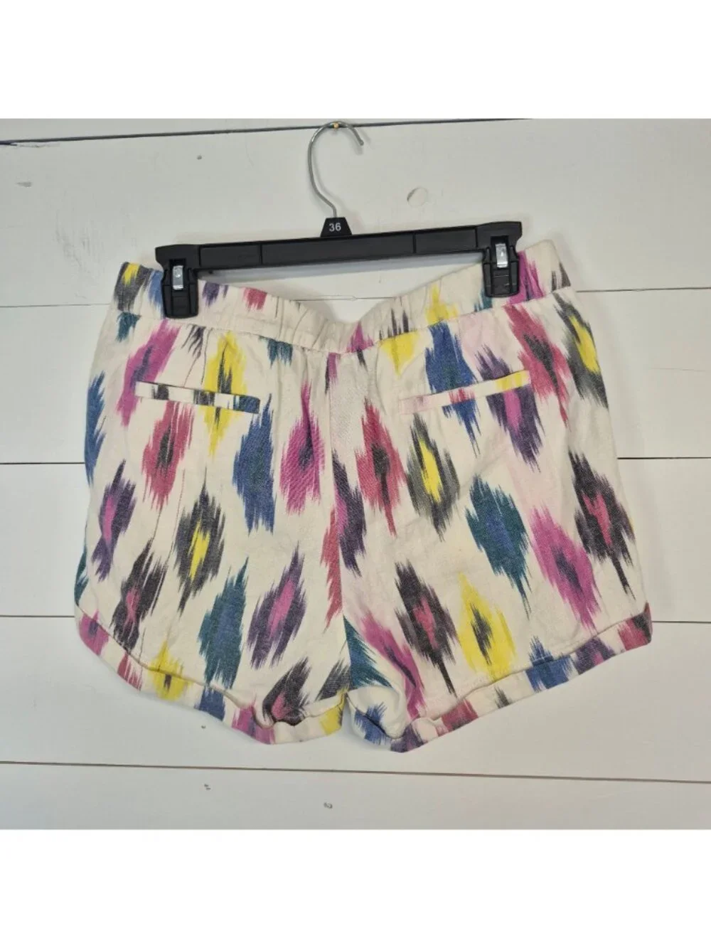 J. Crew Womens Summer Multicolor Ikat Print Shorts Size 4 - Picture 7 of 8